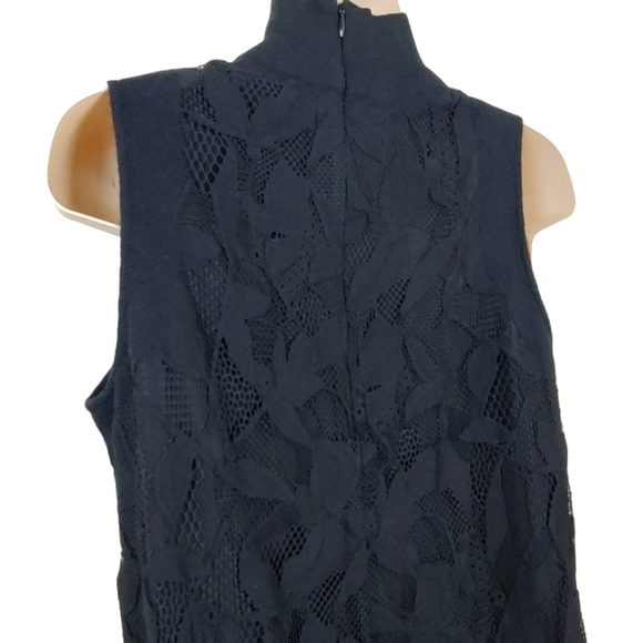RAG & BONE | SOFIYA LACE MOCK SLEEVELESS FLORAL WOOL BLACK DRESS WOMEN'S SIZE XS - Picture 9 of 17